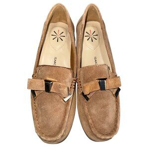 New Isaac Mizrahi Alia Live Beige Suede Women's Slip On Loafer Shoes 6 M
